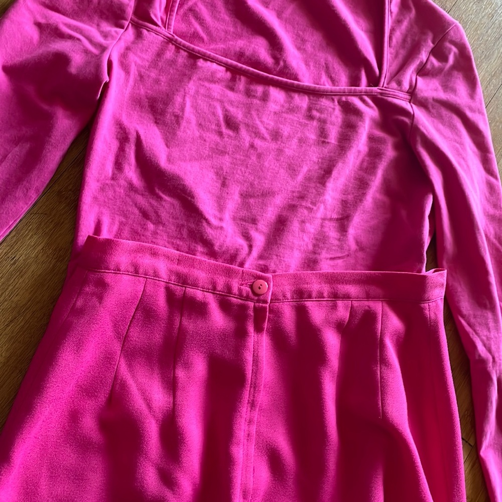 Vintage Hot Pink Two Piece Set